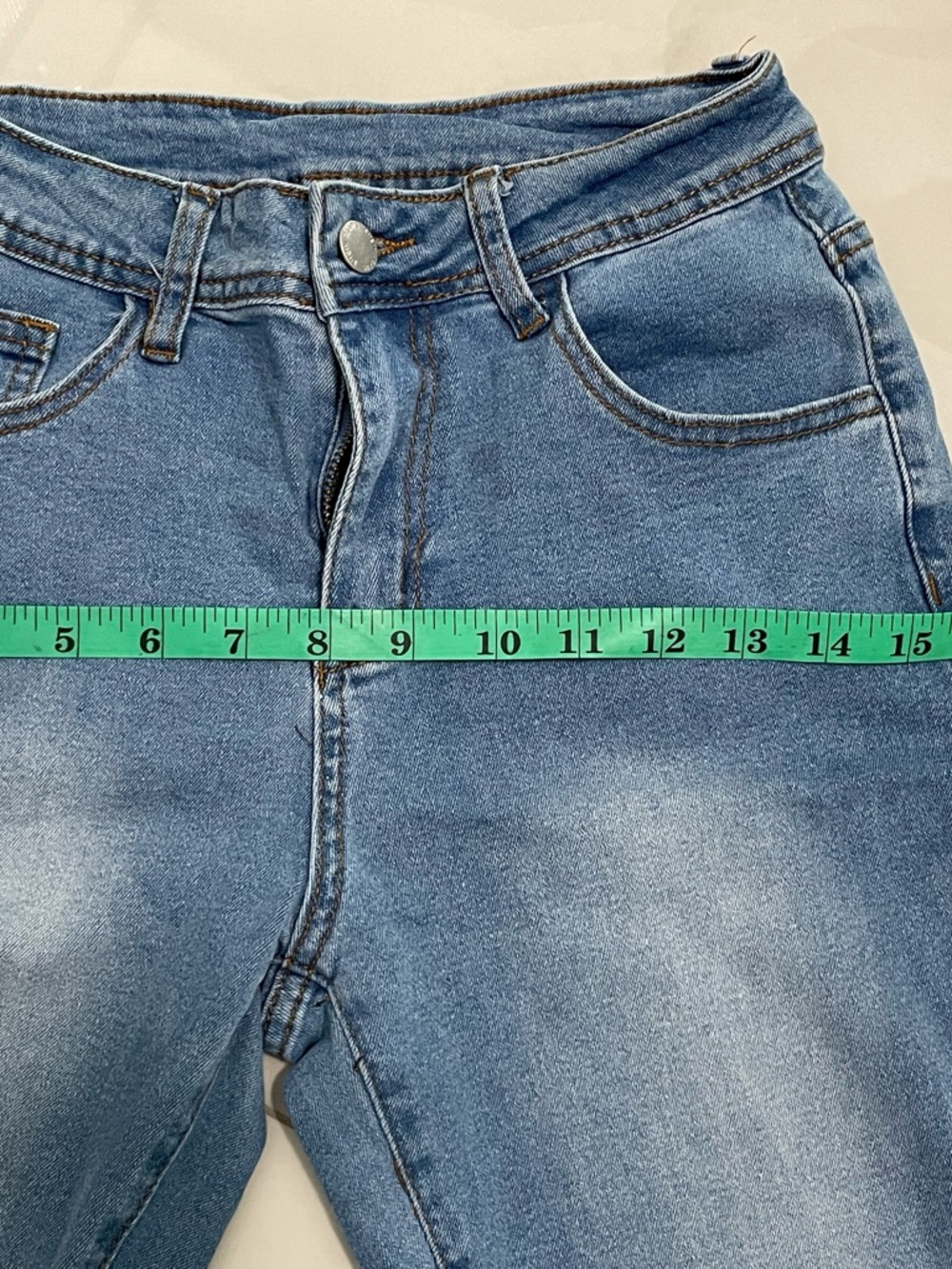 Light Blue Women's Flared Jeans - Picture 7 of 8